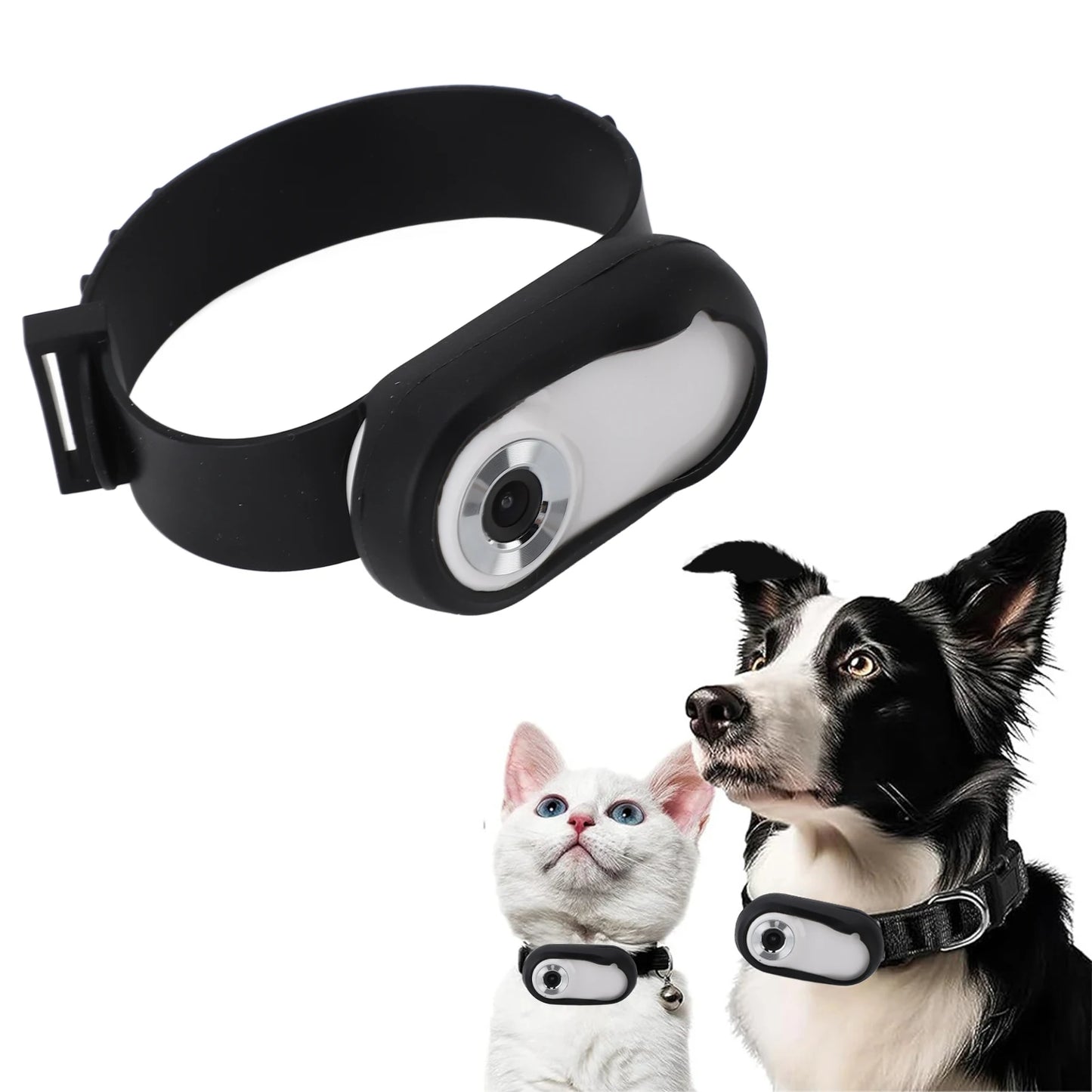 Pet Collar Camera USB Rechargeable HD 1080P LCD Display Lightweight