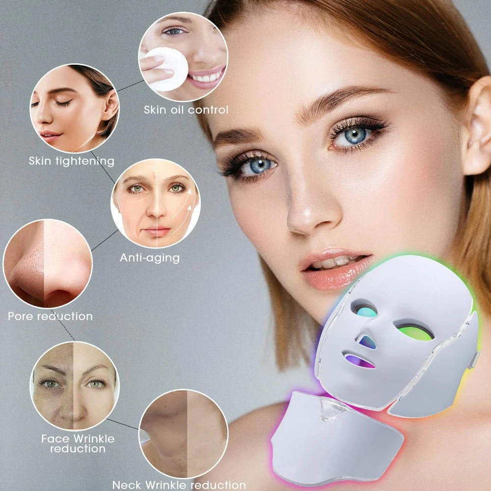 Red Light Therapy Face Beauty Facial 7 Colours LED