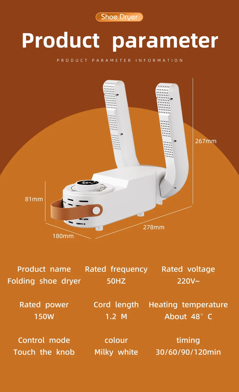 Timer Shoe Dryer Adjustable Dryer Quick Drying