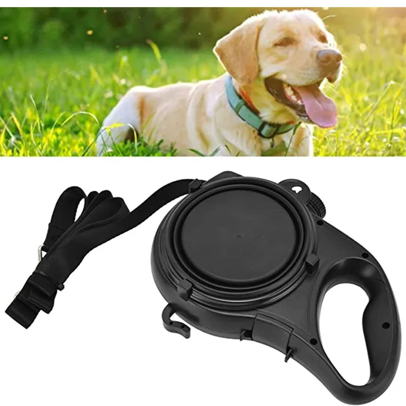 Multifunction Pet Dog Leash with Builtin Water Bottle Bowl Waste Bag Dispenser