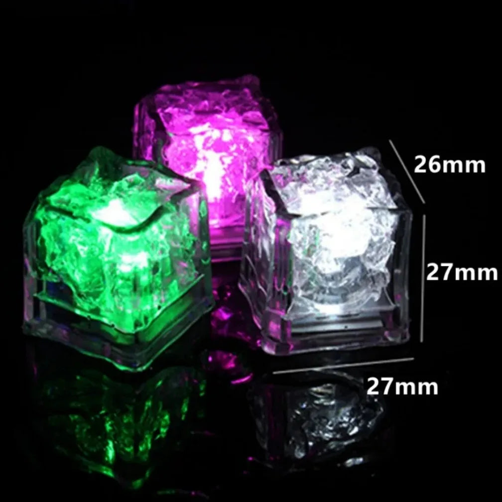 LED Ice Cube Multi Color Waterproof Flashing Glow