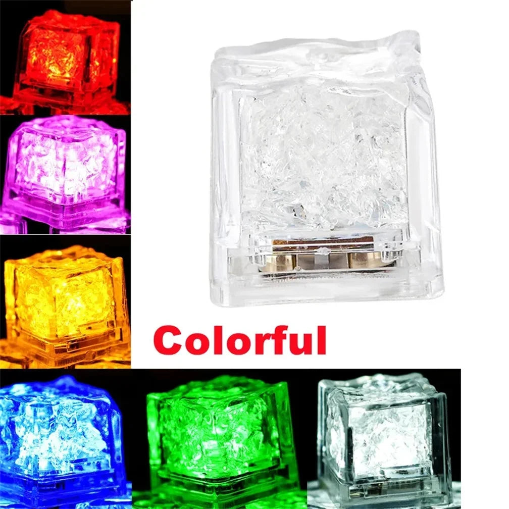 LED Ice Cube Multi Color Waterproof Flashing Glow