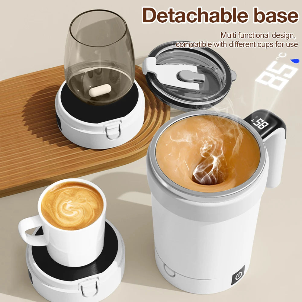 Automatic Magnetic Stirring Mug with Straw & Lid Stainless Steel