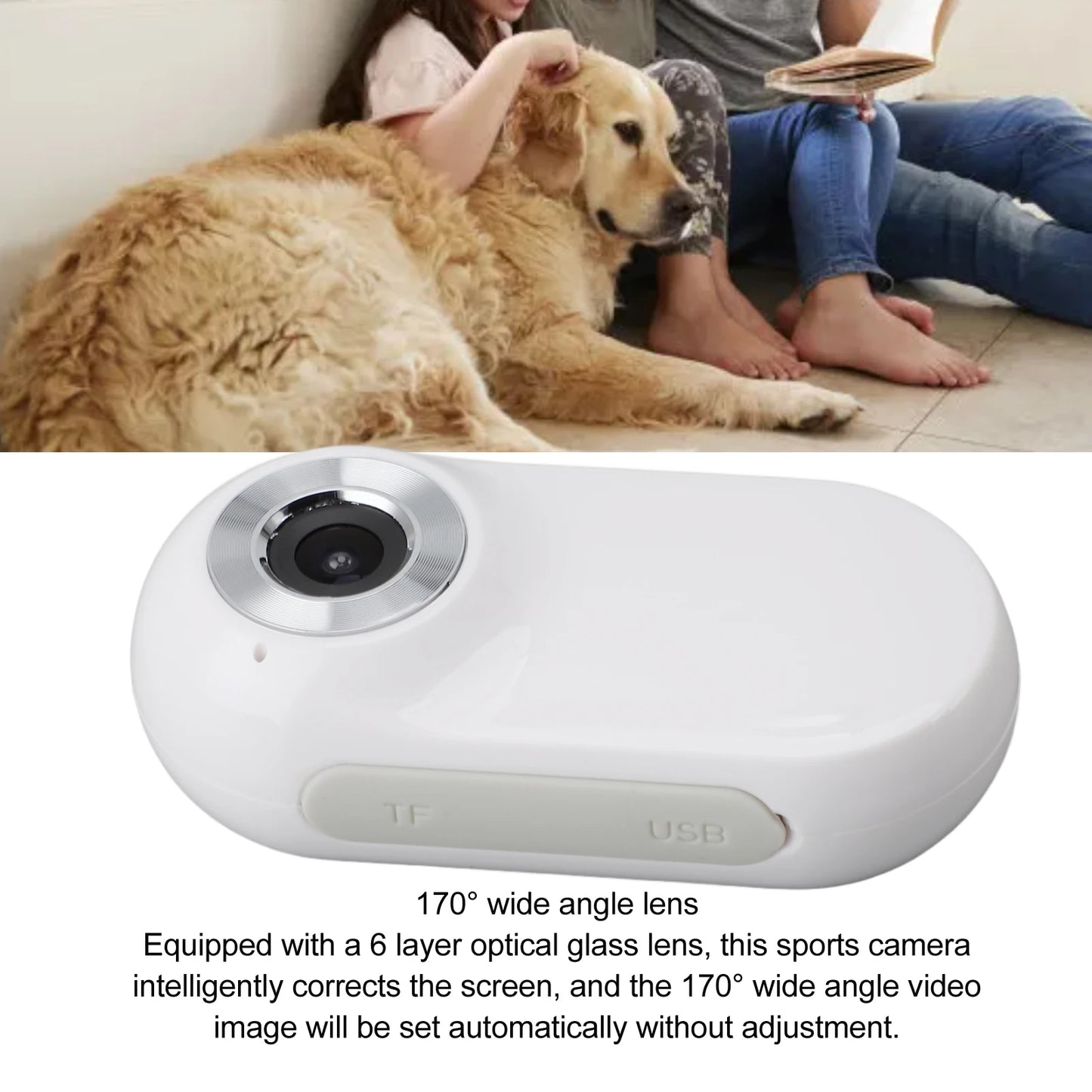 Pet Collar Camera USB Rechargeable HD 1080P LCD Display Lightweight