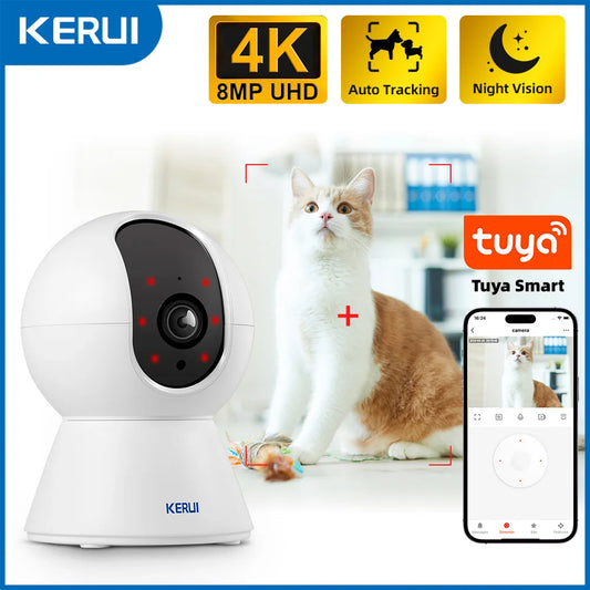 WiFi IP Pets Camera Home Security for Pets 
Smart 4K 8MP HD Video Night Vision Surveillance AI Alerts Mini Cam