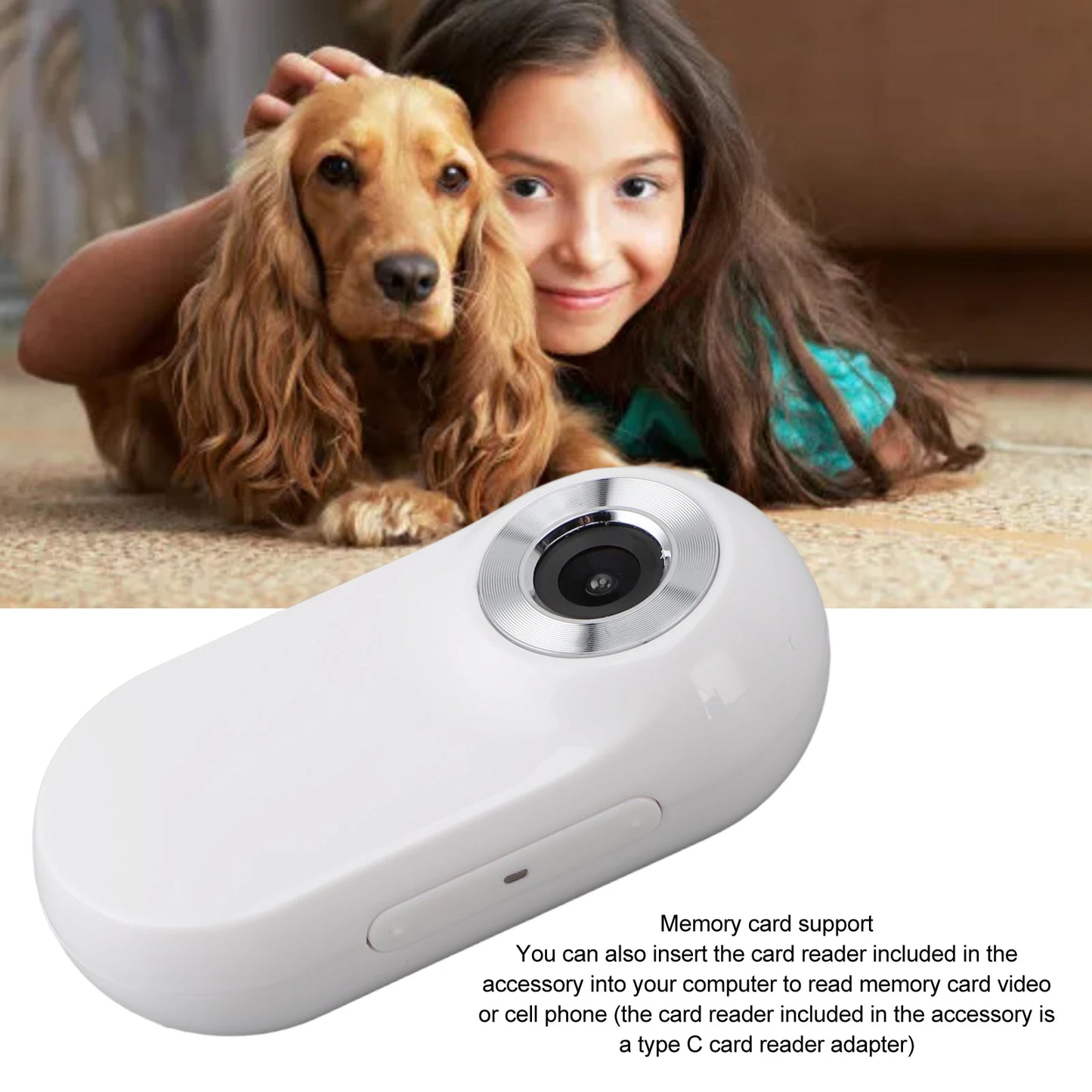 Pet Collar Camera USB Rechargeable HD 1080P LCD Display Lightweight