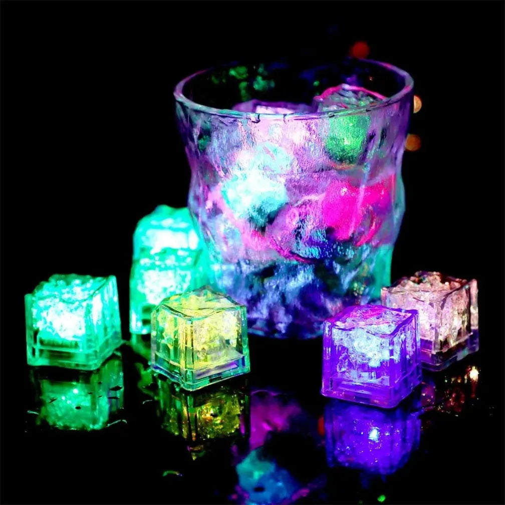 LED Ice Cube Multi Color Waterproof Flashing Glow