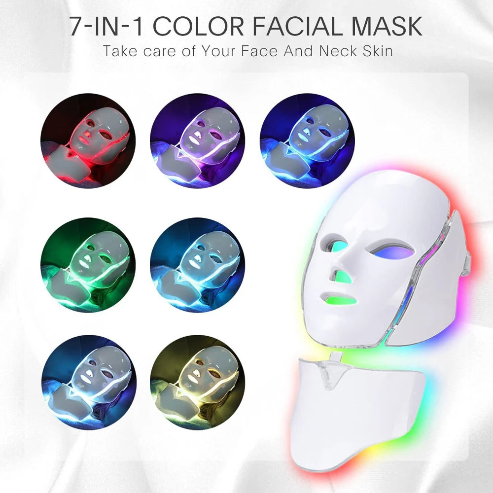 Red Light Therapy Face Beauty Facial 7 Colours LED