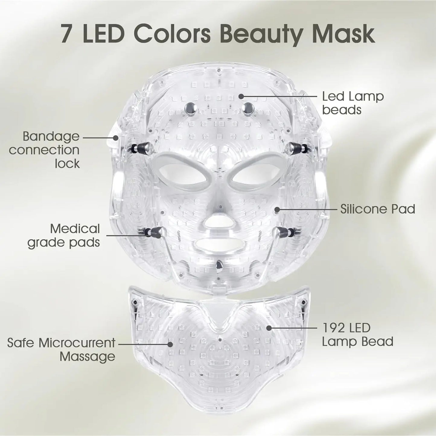 Red Light Therapy Face Beauty Facial 7 Colours LED